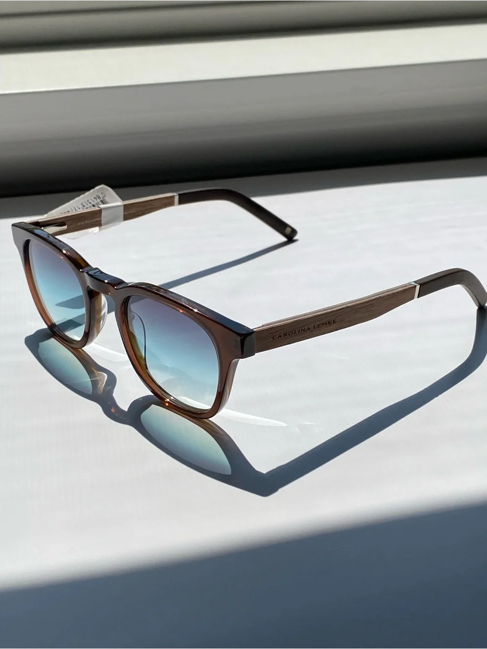 NEW Carolina Lemke Sam Unisex Brown Blue Gradient Sunglasses